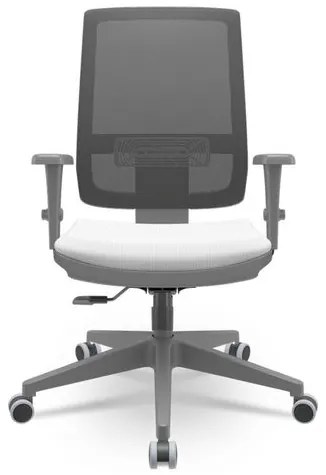 Cadeira Brizza Diretor Grafite Tela Preta Assento Aero Branco Base RelaxPlax Piramidal - 66284 Sun House