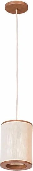 Pendente Palha E Mdf Castanho Ø15cm Apollo