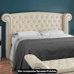 Cabeceira Cama Box Casal 160cm Provença Z37 Facto Pérola - Mpozenato