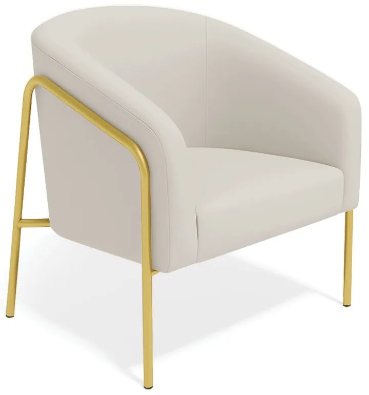 Poltrona Sala Industrial Alta Dourado Stella Veludo D03 - D'Rossi - Cinza