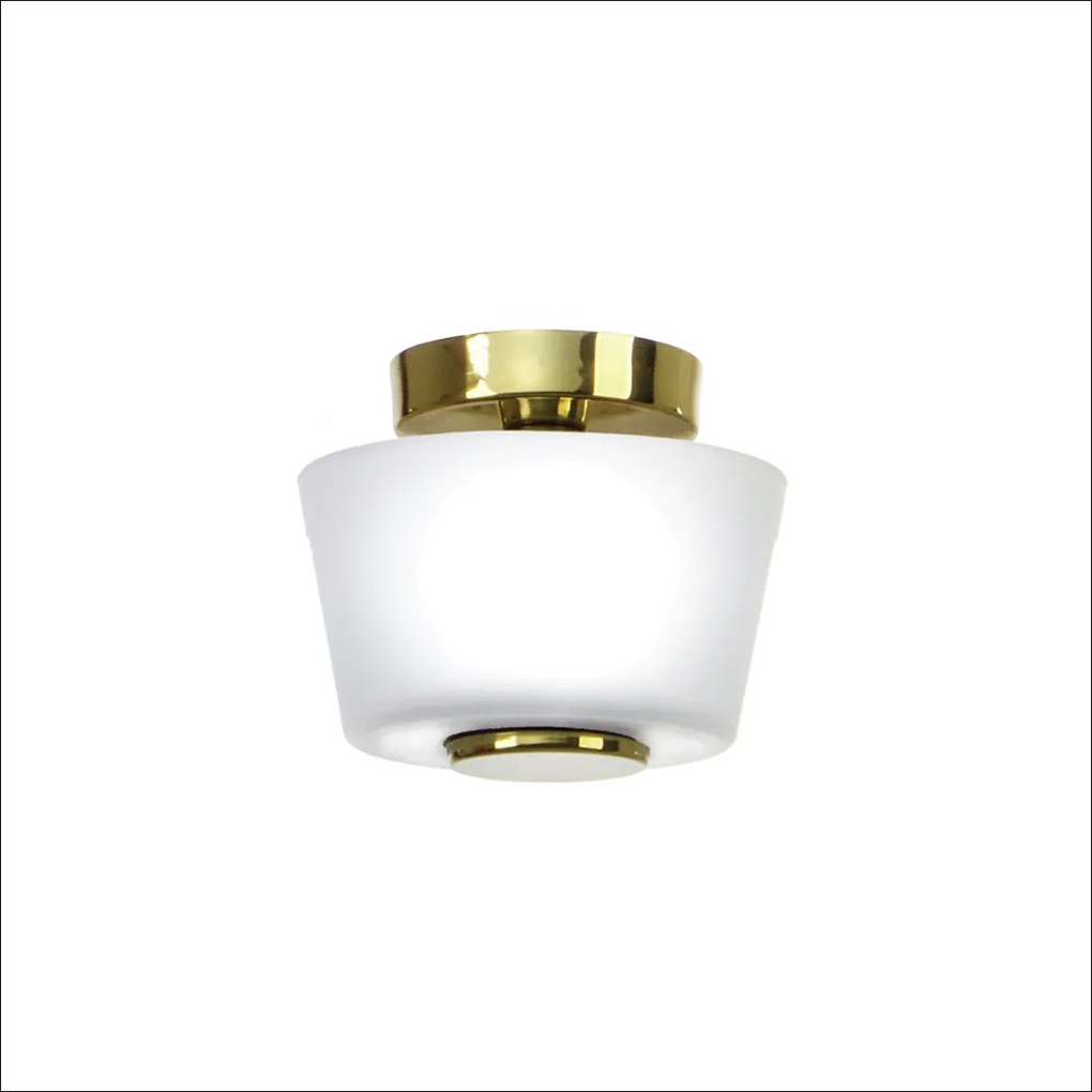 Plafon Shep 11X13X13Cm Ponteira Vidro Metal Alumínio 02Xg9 - Old Artis... (DOURADO BRILHO)