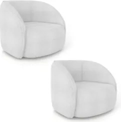 Poltrona para Sala Orgânica Kit 2 Zion M22 Boucle Branco - Mpozenato