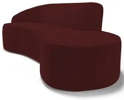 Sofá Living 2 Lugares 180cm Braço Esquerdo Mozart D06 Veludo Vermelho