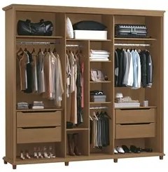 Guarda Roupa 250cm 3 Portas Deslizante Sem Espelho 4 Gavetas Doratto F