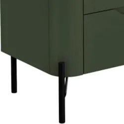 Mesa Cabeceira Quarto 68cm 3 Gavetas Blen Musgo/Preto I06 - Mpozenato