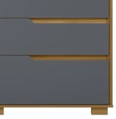 Cômoda Para Quarto 8 Gavetas 147cm Parma Z17 Freijó/Cinza - Mpozenato