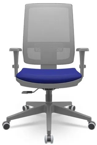 Cadeira Brizza Diretor Grafite Tela Cinza Assento Aero Azul Base RelaxPlax Piramidal - 66390 Sun House