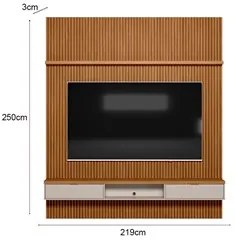 Painel Ripado para TV 75 Pol. com Bancada 219cm Prime Plus L06 Nature/