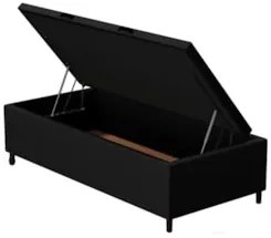 Base para Cama Box Baú Solteiro 88x188cm Hit Z04 Suede Preto - Mpozena