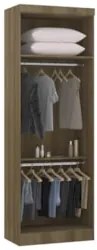 Guarda Roupa Modulado 79cm com 2 Portas Delphi Avelã L01    - Mpozenat