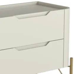 Mesa Cabeceira Quarto 68cm 2 Gavetas Becca Luna/Dourado I06 - Mpozenat
