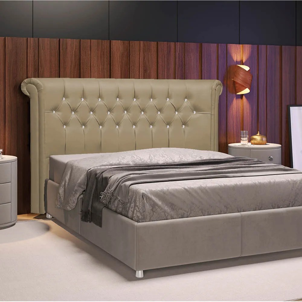 Cabeceira Casal Brescia P04 140 cm Suede - ADJ Decor