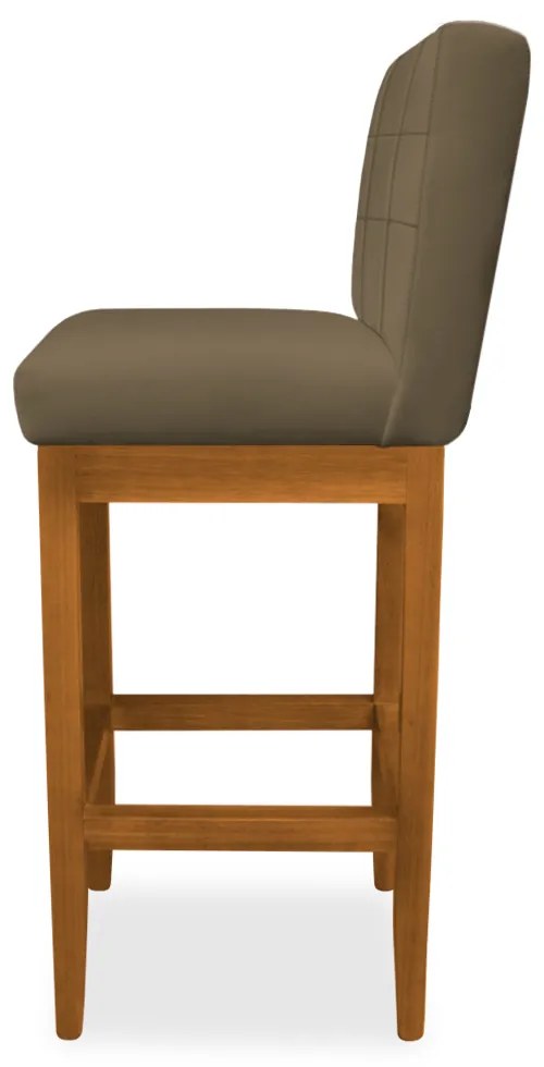Kit 2 Banquetas Alta Sueli Base Madeira Maciça Estofada Suede Marrom