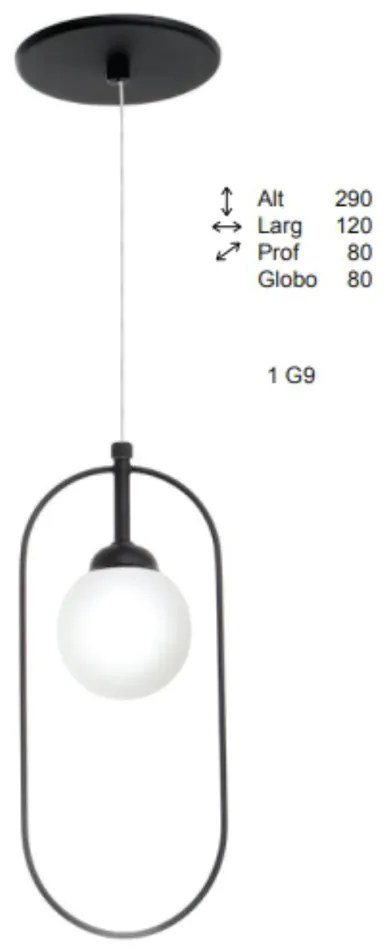 Pendente Wire Esfera Mini 08X12X29Cm Globo Ø8Cm 01Xg9 - Old Artisan Pd... (PRETO, FOSCO (Branco))
