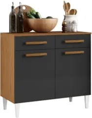 Balcão de Cozinha Com Tampo 91cm Hanna Atacama/Grafite A15   - Mpozena