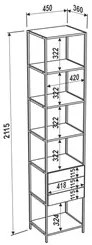 Estante Livreiro Steel Quadra 27807 3 Gavetas Vermont Base Preta - Art