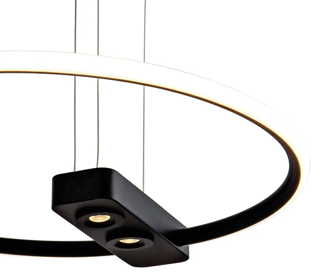 Pendente Byte Redondo Ø60X5Cm Led 41W 3000K Bivolt Alumínio Preto - Us...