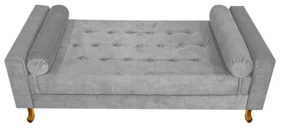 Recamier Félix Solteiro 90cm Suede Cinza - ADJ Decor