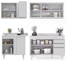 Armário de Cozinha Modulado de Canto Direito 4 Peças CP38 Balcão com T