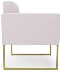 Poltrona Para Sala Base Industrial Dourado Ana Bouclé Rosê - Ibiza