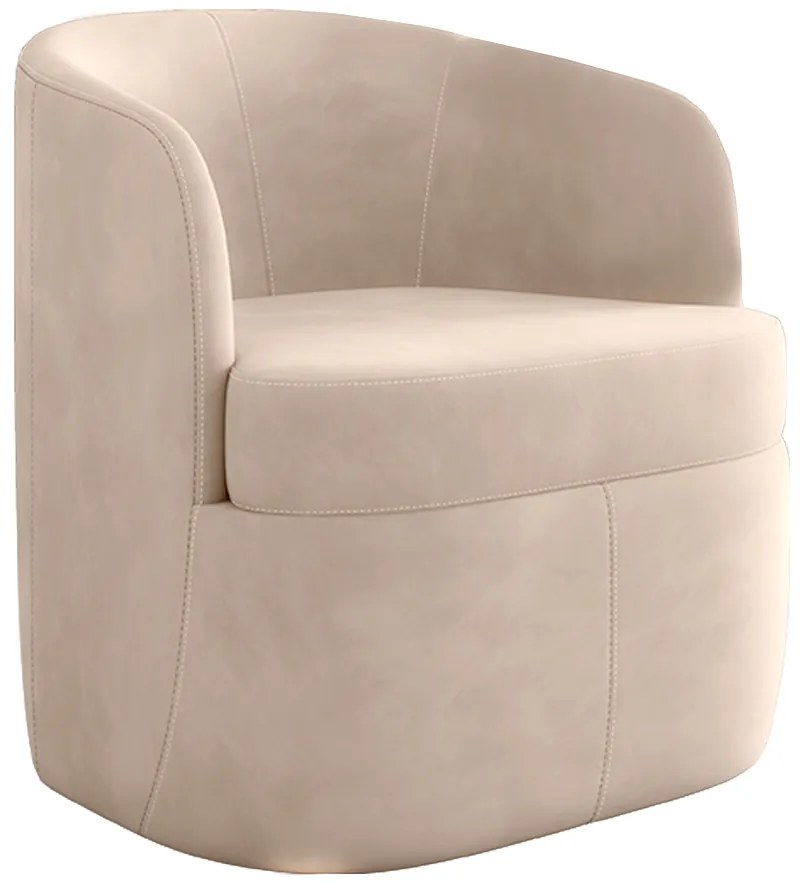 Poltrona Decorativa Design Moderno Bel Sala de Estar Base Giratória Veludo Rosê G33 - Gran Belo
