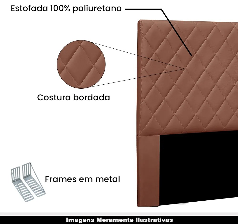 Cabeceira Decorativa 1,40M Baelon Veludo Cobre G63 - Gran Belo