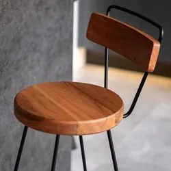 Kit 2 Banquetas Altas com Encosto para Cozinha Estilo Industrial Aura