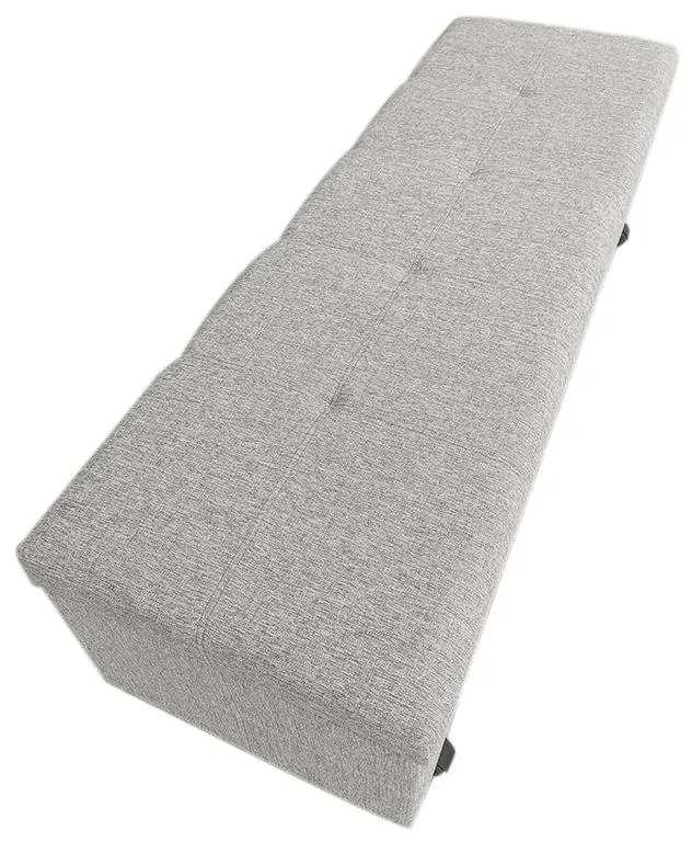 Calçadeira Baú Solteiro 90cm Marselha Linho Cinza - Sheep Estofados - Cinza