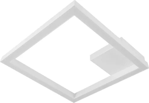 Plafon Led Sobrepor Quadrado 33,6W Luz Amarela Fit - BRANCO