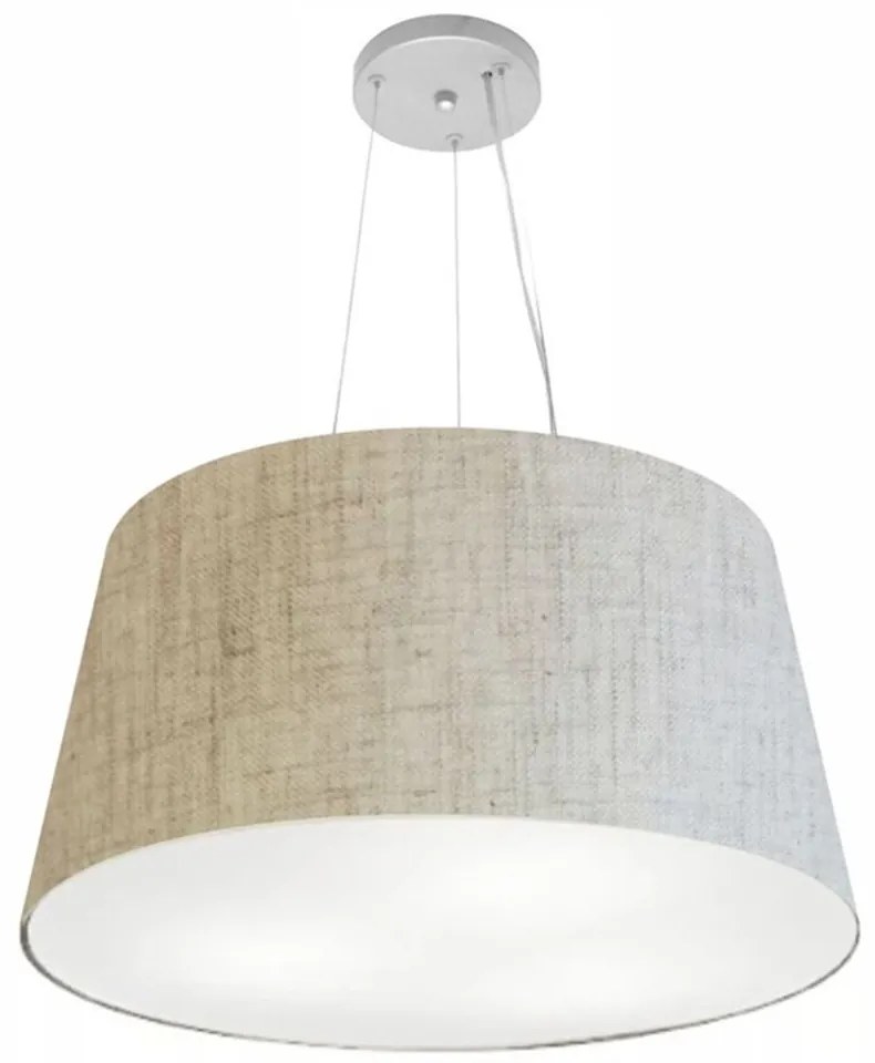 Lustre Pendente Cone Md-4063 Cúpula em Tecido 30/60x50cm Rustico Bege - Bivolt
