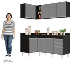 Armário de Cozinha Modulado de Canto Direito 4 Peças CP38 Balcão com T
