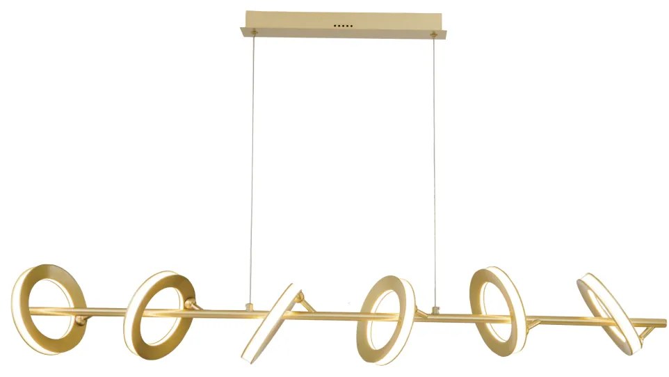 Pendente Anillo 20X120Cm Led 75W 3000K Bivolt Alumínio Dourado - Usina...