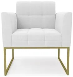 Poltrona Para Sala Base Industrial Dourado Ana Bouclé Off - Ibiza