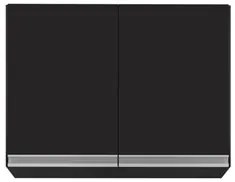 Armário Aéreo 80cm 2 Portas Califórnia Preto - Lumil Móveis