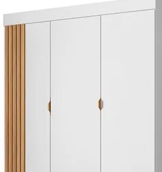 Guarda Roupa Infantil Detalhe Ripada 3 Portas Ayla Branco - Phoenix