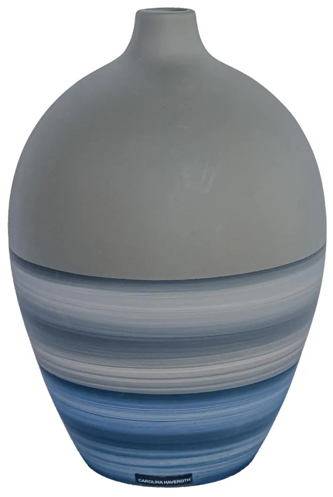 Vaso decorativo em Cerâmica 18x07 - Lagunas Fosco Kleiner