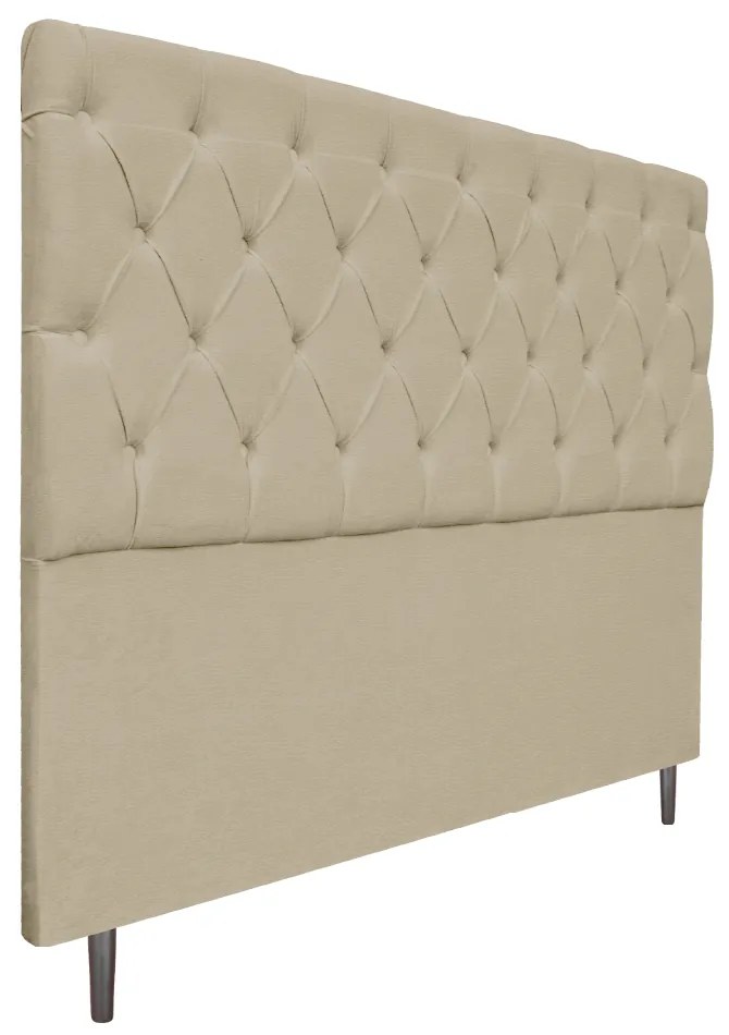 Cabeceira Estofada Liverpool 195 cm King Size Corano Bege - ADJ Decor