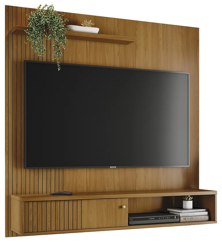 Painel TV 65 Pol 161cm Bancada Suspensa para Sala Dorema M20 - D'Rossi - Cumaru