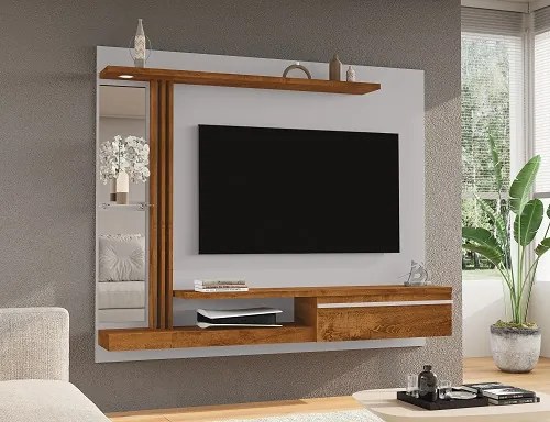 Painel Denver Off White/Naturalle - Bechara Móveis