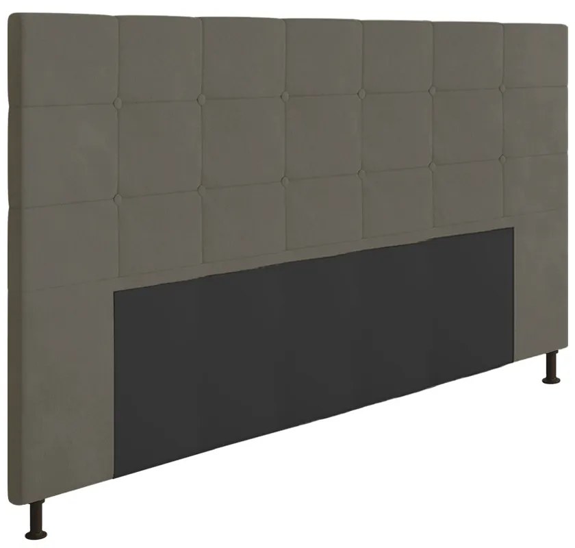 Cabeceira Stambul Para Cama Box King 195 cm Suede - D'Rossi - Grafite