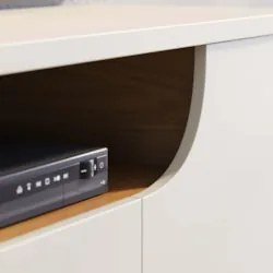 Rack Bancada Para TV 75 Pol 200cm Brescia Off White/Freijó C05 - Mpoze