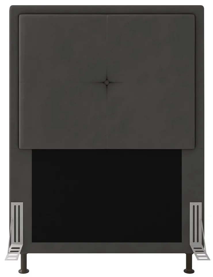 Cabeceira Ametista Para Cama Box Solteiro 90 cm Suede Grafite - D'Rossi
