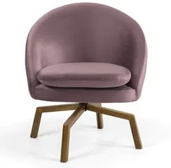 Kit 2 Poltronas Decorativas Giratórias Base Ka Madeira Rafa C-305 Velu