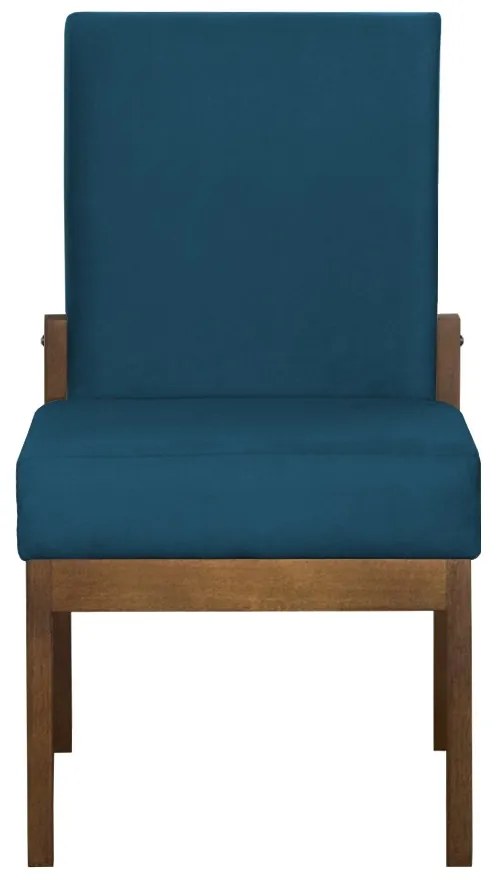 Kit 06 Cadeiras de Jantar Helena Suede Azul Marinho