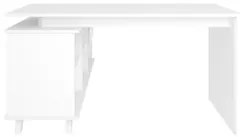 Mesa Para Computador Escrivaninha Em L Gold 2 Gavetas e Nichos Branco