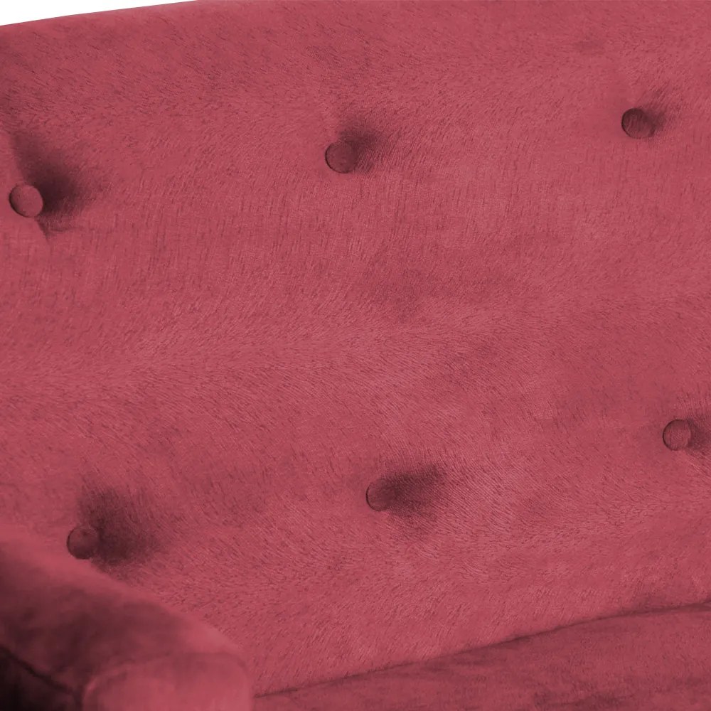 Namoradeira Bruna 1,20 m 2 Lugares Pés Palito Suede Bordô
