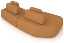 Sofá Ilha 275cm 2 Módulos Sala de Estar Moby Boucle Telha Z08 - Mpozen