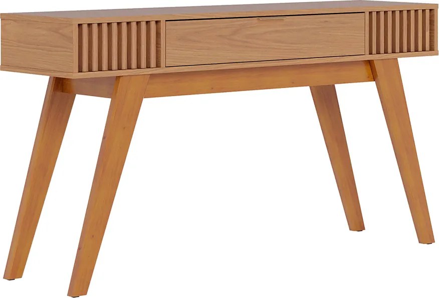 Aparador Decorativo Pés em Madeira Maciça Puxador em Metal MDP/MDF Itacaré 136cm Freijó G73 - Gran Belo