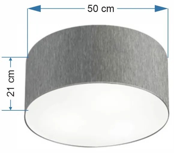 Plafon Cilíndrico Md-3048 Cúpula em Tecido 50x21cm Rústico Cinza - Bivolt