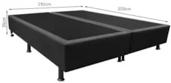 Base Box para Cama Casal King 192x203cm Bipartido Liz S05 Suede Bordad